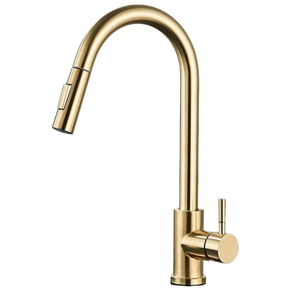 Kitchen Faucet, Pullout, Singlelever Mixer, 360 Rotation, Brush Gold 9119770826145