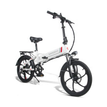 SAMEBIKE 20"Folding Electric Moped Bike 350W-white