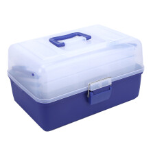 Caja de almacenamiento con tapa transparente, caja de tres capas con construcción robusta y duradera, almacenamiento multiusos para manualidades