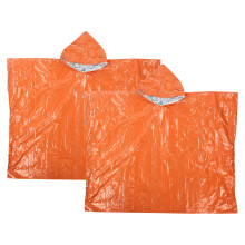 Überlebens-Regenponcho, Notfall-Rettungsdecke aus Mylar, wärmeisolierend, wasserdicht, winddicht, wiederverwendbar, leicht, kompaktes Design für