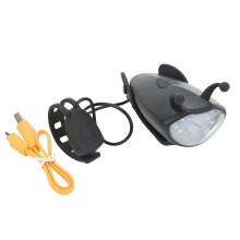 Fietsverlichting met claxon, waterdicht, USB-oplaadbaar, krachtige verlichting, luide claxon, geschikt voor nachtritten, 3 lichtstanden, verbeterde
