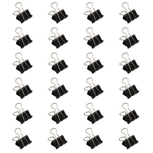 24 Stück Metall Foldback Clip Long Tail Clip-Schwarz 41mm