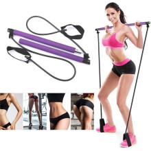 Tragbares Pilates-Bar-Set – Marke – Modell – Lange Widerstandsstange – Yogastab – Lila