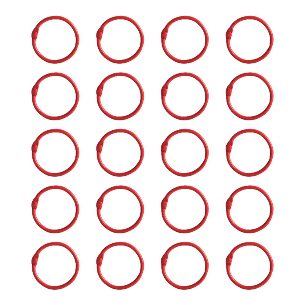 20 Pcs Bookbinding Rings 25Mm Metal Loose Leaf-Red Inner 25Mm 7627000451224