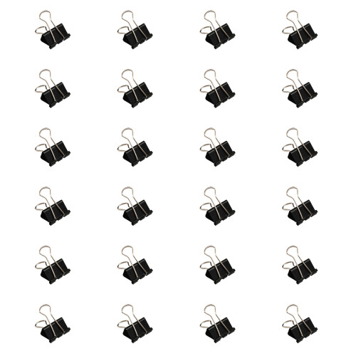 24Pieces Stainless Steel Foldback Clip Long Tail-Black 19mm