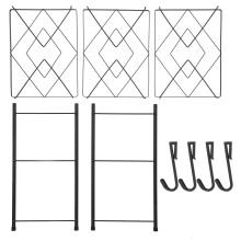 Kraftig jerngrydehylde til køkken, fritstående grydeorganisator i flere niveauer, holder op til 50 kg, rustfri finish, sort farve, nem opsætning