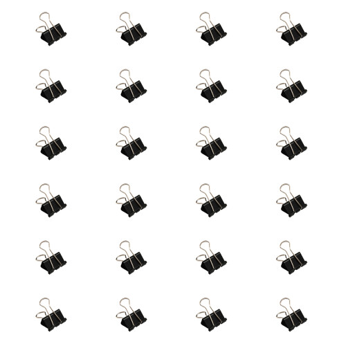 24Pcs Stainless Steel Foldback Clip for Kitchen-Black 15mm
