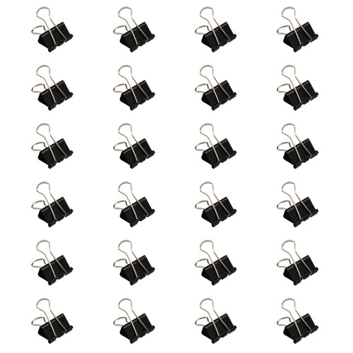 24 Stück Metall Foldback Clip Long Tail Clip-Schwarz 32mm