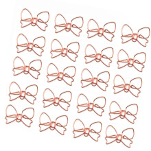 10Pieces Bowknot Paper Clips Metal Paper Clip Small-Rose Gold