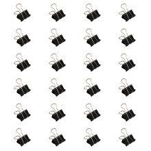 Clip pliable en métal, 24 pièces, Clip à longue queue,-Noir 25mm