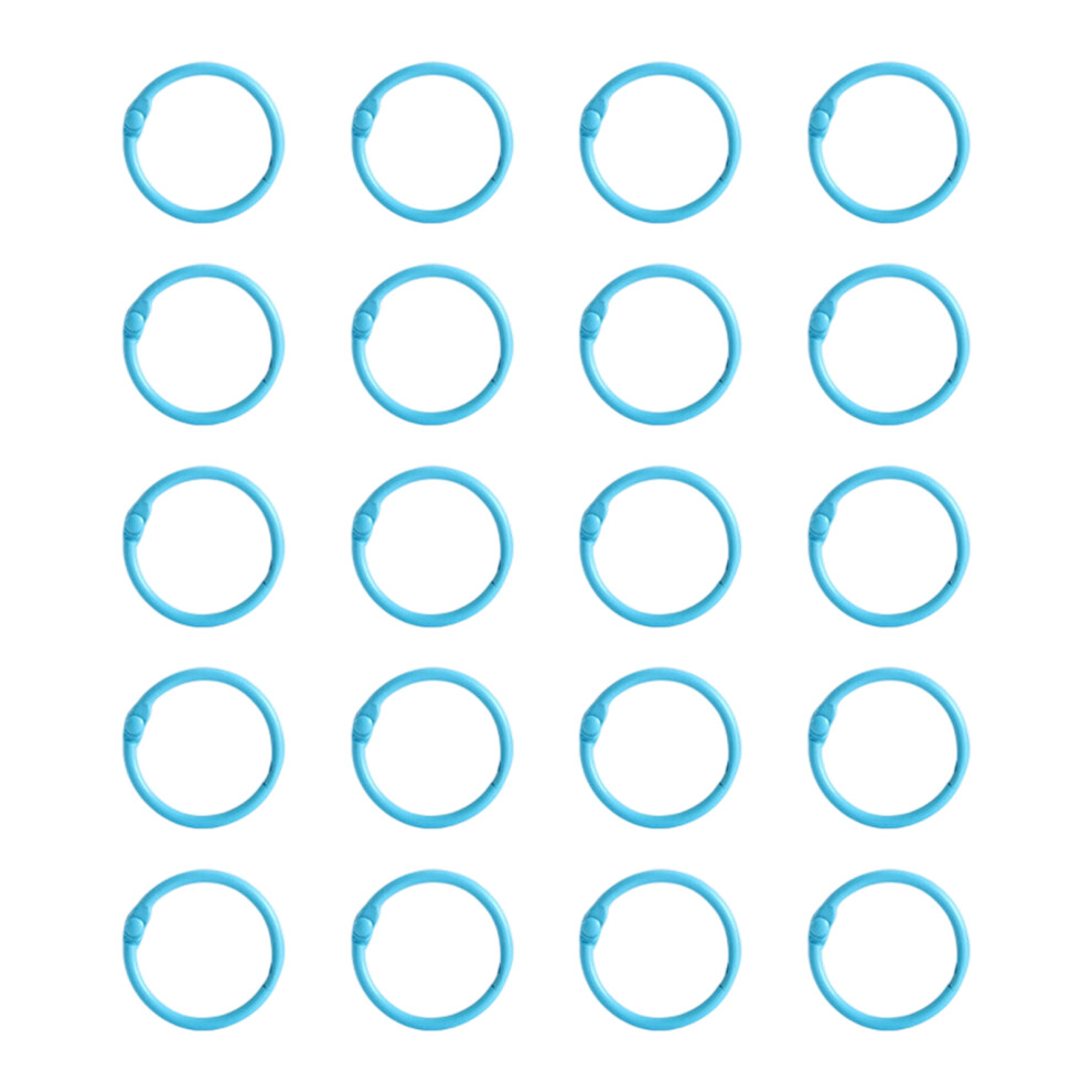 20 Pcs Metal Loose Leaf Rings 25Mm-Sky Blue Inner 25Mm 7627000451347