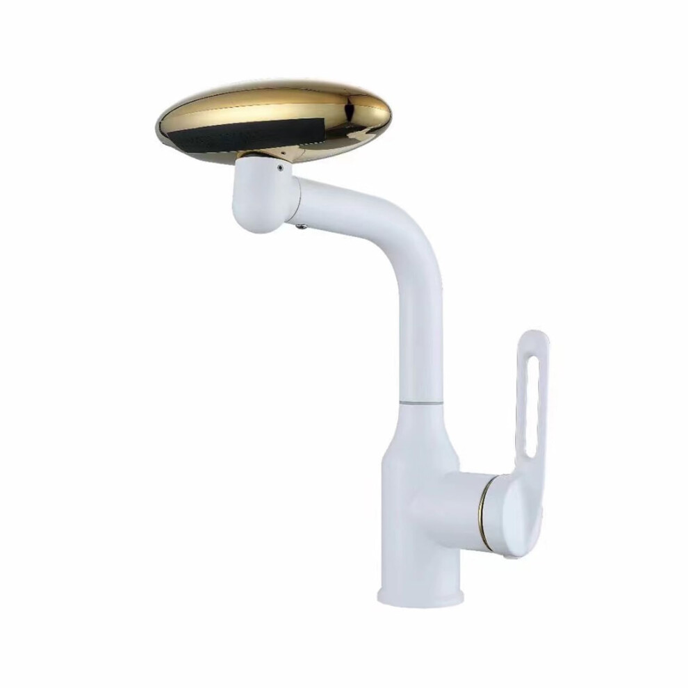 Faucet Bathroom Fixture For Washbasin Mixing Faucet Waterfall White Gold 9119770827609