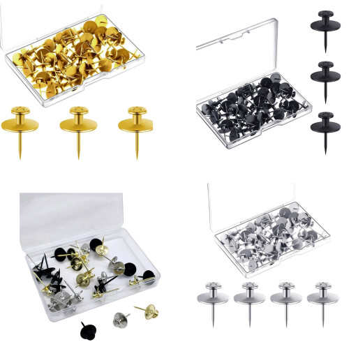 30Pieces I Shape Metal Push Pins Cork Notice Board-silver 1