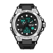 Sanda Herren-Sportuhr mit Dual-Display (analog/digital) und LED-Anzeige, elektronische Armbanduhr GT4144