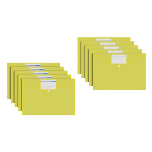 10 pièces A4 dossiers de documents dossiers-Jaune transparent