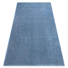 Carpet wall-to-wall SANTA FE blue 74 plain, flat, one colour 100x250 cm