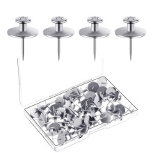 Punaises à tête plate en métal en forme de I, 30 pièces,-argent