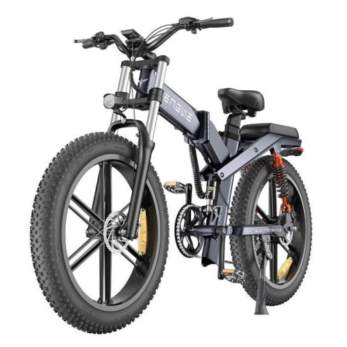 ENGWE Bicicleta Elétrica - ENGWE - X26 - Bateria dupla 19Ah e 7.5Ah - Alcance 57.7 milhas - Pneus 26*4.0 polegadas
