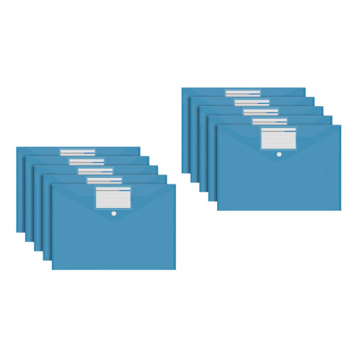 10 pièces organisateur de documents clair A4-Bleu transparent
