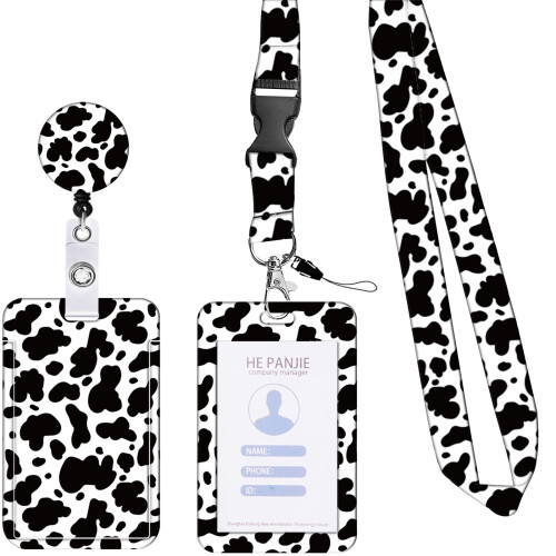 Leopard Print Card Holder with Lanyard Retractable-Style 5