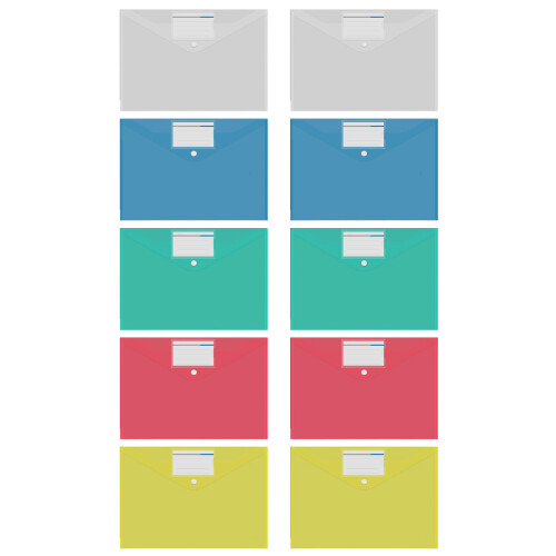 10 Pcs Clear Document Organiser A4 File-Two transparent styl