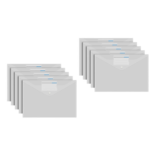 10 Pcs File Folder Document Folders File Bag-Transparent