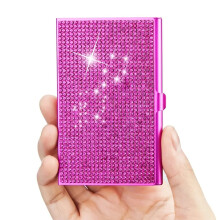 Etui voor visitekaartjes met strass-stenen-Rood