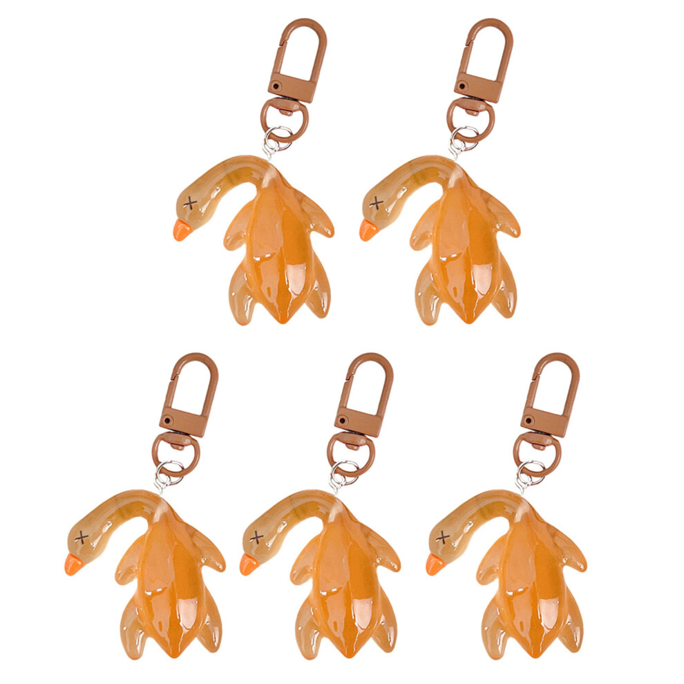 5Pcs Funny Roast Duck Keychain Glowing Duck Keyring Key-4 7751000497026