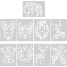 Malschablone, 29 x 20,8 cm, Kunststoff-Malschablone, 9 große Tiermotiv-Schablonen, strapazierfähige Malschablone, Vorlage