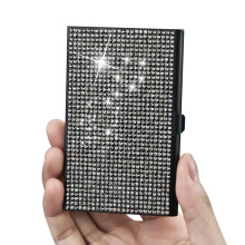 Metal Business Card Organizers Case Pocket Name Card-Black