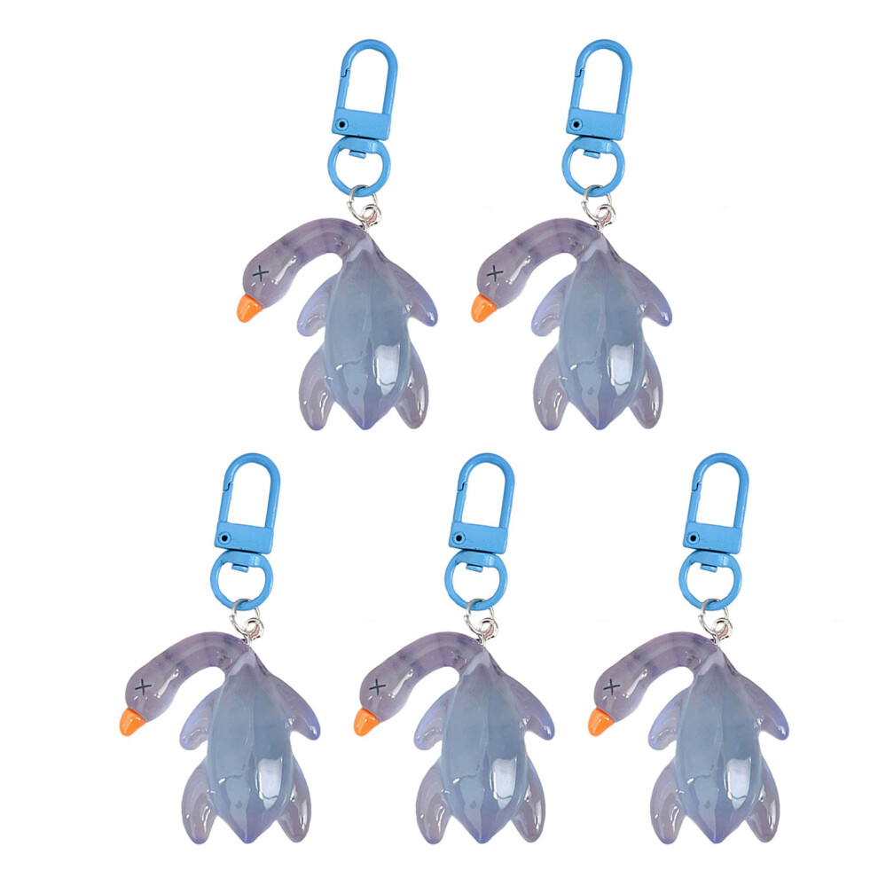 5Pcs Funny Roast Duck Keychain Glowing Duck Keyring Key-6 7751000497477