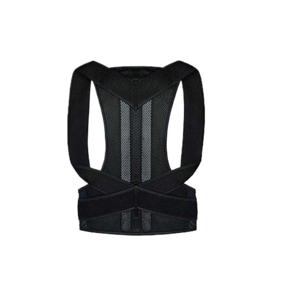 Black Back Support Unisex Posture Correction Back Brace Full Back Support Sports Waist Belt Support Belt(,Xxl) Xxlarge
