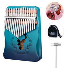Kalimba mit 17 Tasten, Daumenklavier aus Mahagoniholz, inklusive Tasche, Hammer und Notenbuch. Ideal für Musikliebhaber, Anfänger und Kinder.