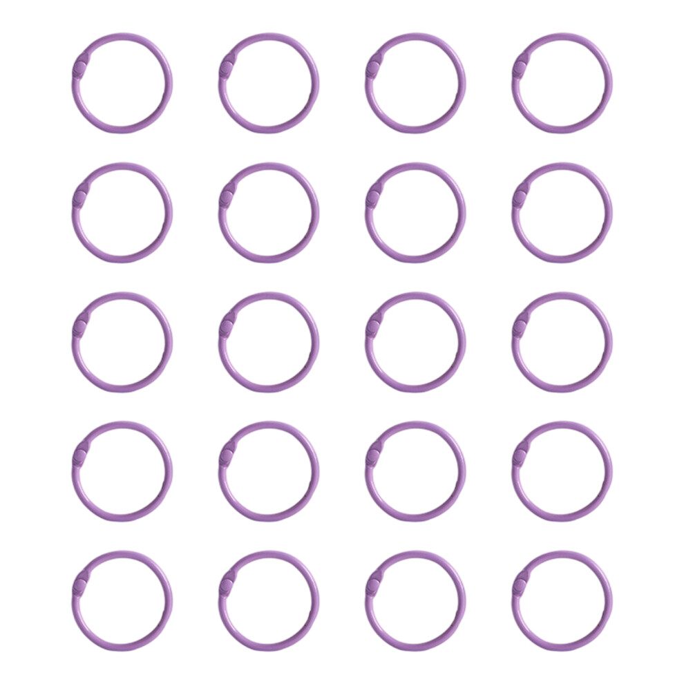 20 Pcs 25Mm Metal Binder Rings-Light Purple Inner 25Mm 7751000497958