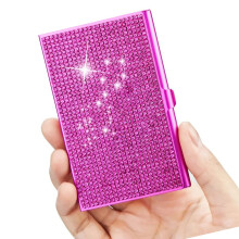 Metal Name Card Case Business Card Organizers Pocket Card-Red
