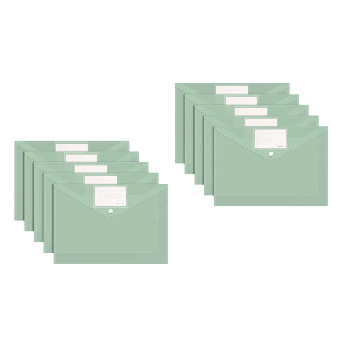 10 Pcs Clear File Folders Document Wallets Document-Mint green