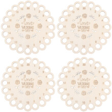 4Pieces Wood Stitching Thread Holder Disc Numbered Embroidery-C