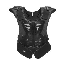 Kids Body Armored Vest for Bike Sports, Chest and Spine Protection, Size S, Black, Durable Protective Gear