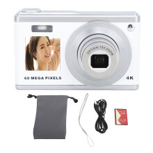 Travel Photography Camera With Telescopic Lens, 4K Digital Camera Flip Screen Digital Zoom Point And Shoot Camera Built In Flash Webcam Function Compa