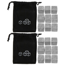 Pedras de resfriamento reutilizáveis para bebidas, ideais para uísque, vinho, vodca e suco. Mantêm o sabor original. Material premium, leves e