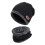 Vbiger Kinder-Strickmütze und Schal-Set, Schwarz, 2-teilig 1