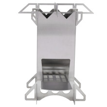 Réchaud de camping pliable et portable en acier inoxydable, à bois, léger et écologique, avec super ventilation et fonctions d'économie