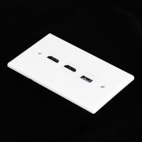 Επιτοίχιο πάνελ HDMI με διαχείριση καλωδίων, επιτοίχιες πλάκες φόρτισης USB με 2
