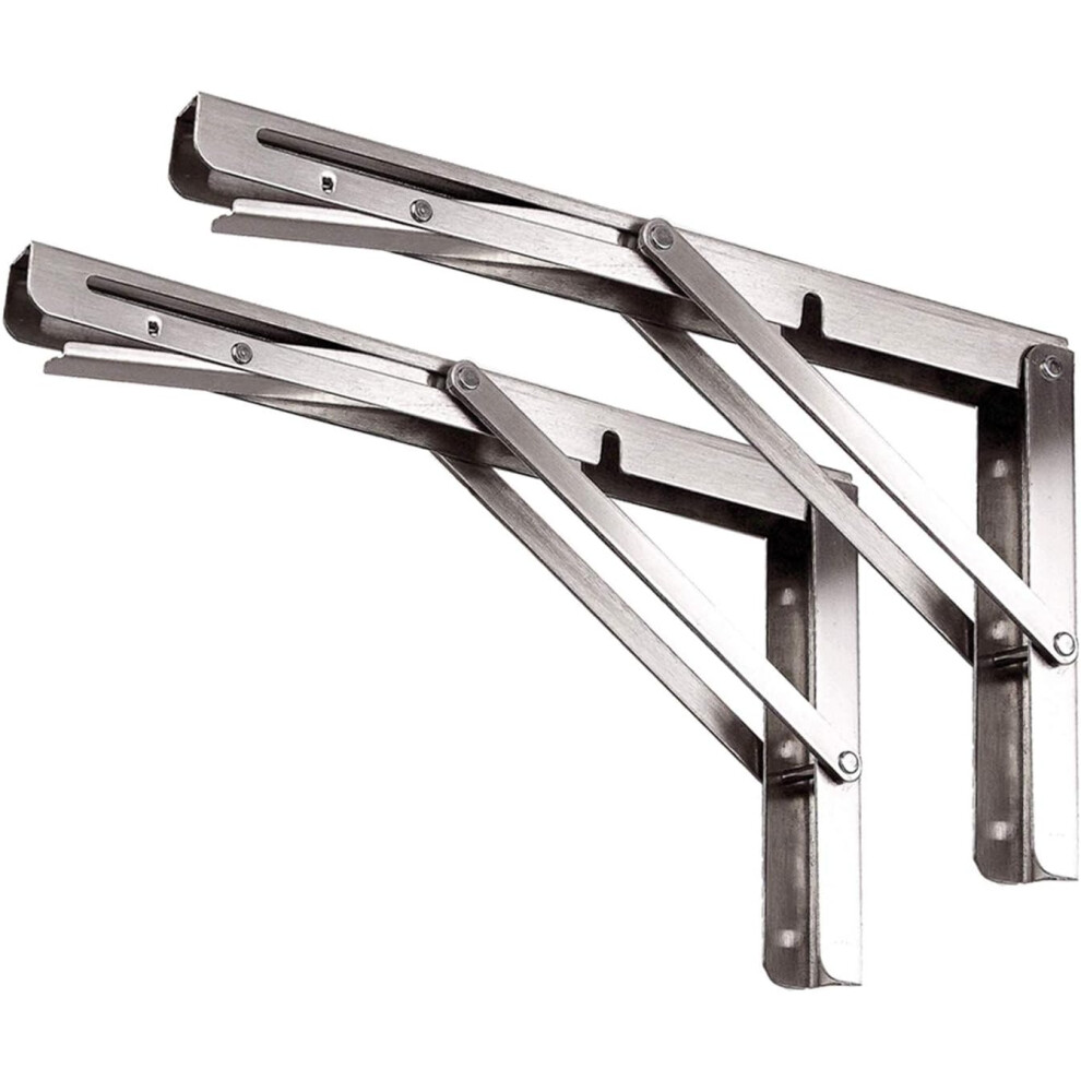 Folding Shelf Brackets, Heavy Duty Stainless Steel, Space Saving Design For Your Home And Office, Robust Triangle Construction Ensures Maximum Load 33 9198585433700