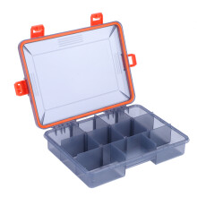 Caja de almacenamiento de aparejos de pesca con divisores ajustables, estuche organizador de pesca impermeable con tapa transparente, material