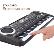Elektrisches Synthesizer-Piano mit 61 Tasten, Mikrofon, Musikinstrument für Kinder – US-Stecker