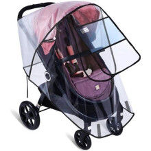 Universeller Regenschutz für Kinderwagen, transparent, für alle Kinderwagentypen – Größe L – 2