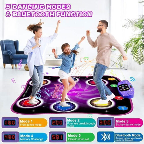 KAKOO Kinder-Tanzmatte – Bluetooth, LED, Geburtstags- oder Weihnachtsgeschenk für Mädchen 1