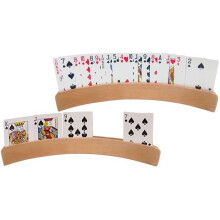 Set mit 2 hölzernen Pokerkartenhaltern für Kinder, Erwachsene und Senioren