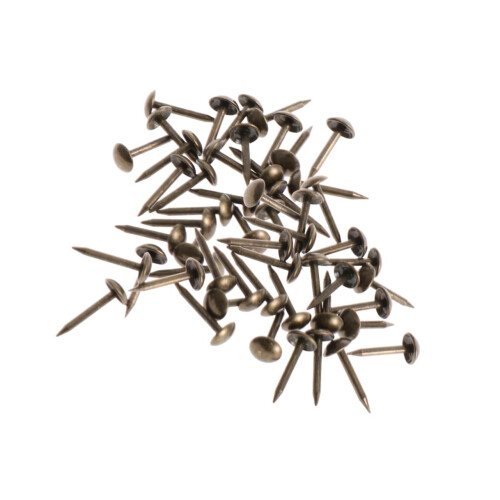 antique bridle round nail brass pin